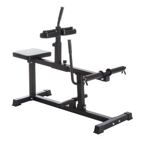 Steel Seated Calf Raise Machine Adjustable Leg Press Strength Training Gym Black