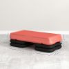 Adjustable Aerobic Stepper, 3-Level with Risers 4", 6", 8" Exercise Step Platform for Home Gym Fitness Workout, 330lbs Weight Capacity, Red