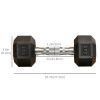 Rubber Dumbbells Weight Set, Total 20lbs(10lbs Each) Dumbbell Hand Weight for Body Fitness Training for Home Office Gym, Black