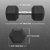 2 x 45lbs Rubber Hex Dumbbells Weight Dumbbell Hand Weight Barbell for Body Fitness Training for Home Office Gym, Black