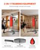 VEVOR 2 in 1 Punching Bag Stand, Steel Heavy Duty Workout Equipment, Adjustable Height Boxing Punching Bag and Speed Bag Stand