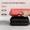 Adjustable Aerobic Stepper, 3-Level with Risers 4", 6", 8" Exercise Step Platform for Home Gym Fitness Workout, 330lbs Weight Capacity, Red
