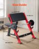 VEVOR Preacher Curl Bench, Strength Training Benches, Max load 660 LBS Home Gym Fitness Equipment, Seated Arm Isolated Barbell Dumbbell Bicep Station