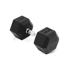 Hex Rubber Coated Dumbbell - Non-Slip Grip, Durable & Space-Saving For Home Gym Workouts--Only Supports Self Pickup (Option: 40LB Single)