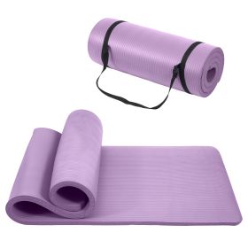 Only Supports Self Pickup  Yoga Mat, One Inch Thickened High-density Practice Mat, Tear-resistant Practice Yoga Mat With Straps, Suitable For All Kind (Option: Taro Purple)