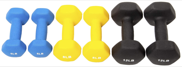 Only Supports Self Pickup  Colored Neoprene Dumbbell Set With Rack, Multiple Weight Options (Option: 5x8x12LB Pairs)