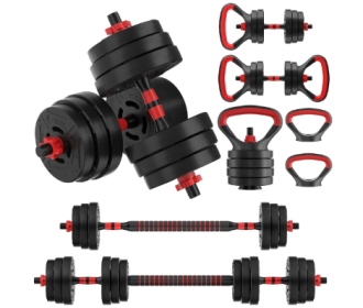 Multi-Functional Portable Changeable Dumbbell And Barbell Kettlebell Set With Adjustable Weights, 40LBS, 60LBS, Multiple Sizes--Only Supports Self Pic (Option: 4in1 60LB)