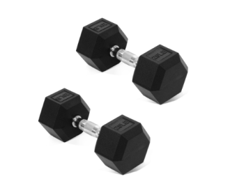 A Set Of Hexagonal Rubber-coated Dumbbells - Non-slip Grips That Are Durable And Space-saving For Home Gym Strength Training--Only Supports Self Picku (Option: 20LB Pair)