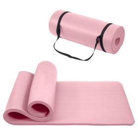 Only Supports Self Pickup  Yoga Mat, One Inch Thickened High-density Practice Mat, Tear-resistant Practice Yoga Mat With Straps, Suitable For All Kind (Option: Pale Pinkish)