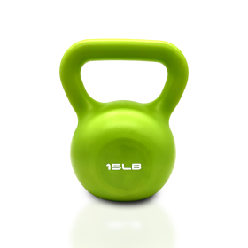 15lbs Kettlebell Set, Strength Training Kettlebells Weight Set For Women, Vinyl Coated Kettle Bell For Home Gym Workout Weight Lifting Equipment, Comf (Color: Green)
